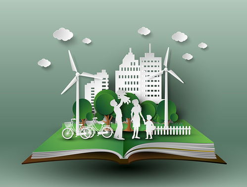 生態(tài)環(huán)保城市創(chuàng)意剪紙風(fēng)格插畫矢量